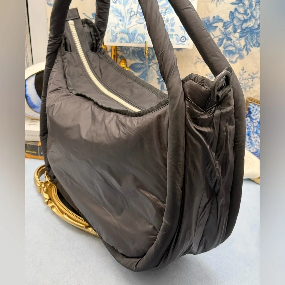 🆕 HUNTER 🧿 NWOT Large Framed Puffer Bag, Black *MISSING CROSSBODY STRAP*
